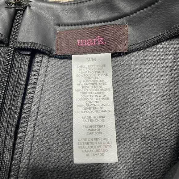 mark. Brown Black Faux Leather Sheath Dress Embossed Animal Print Size Medium - Picture 4 of 12